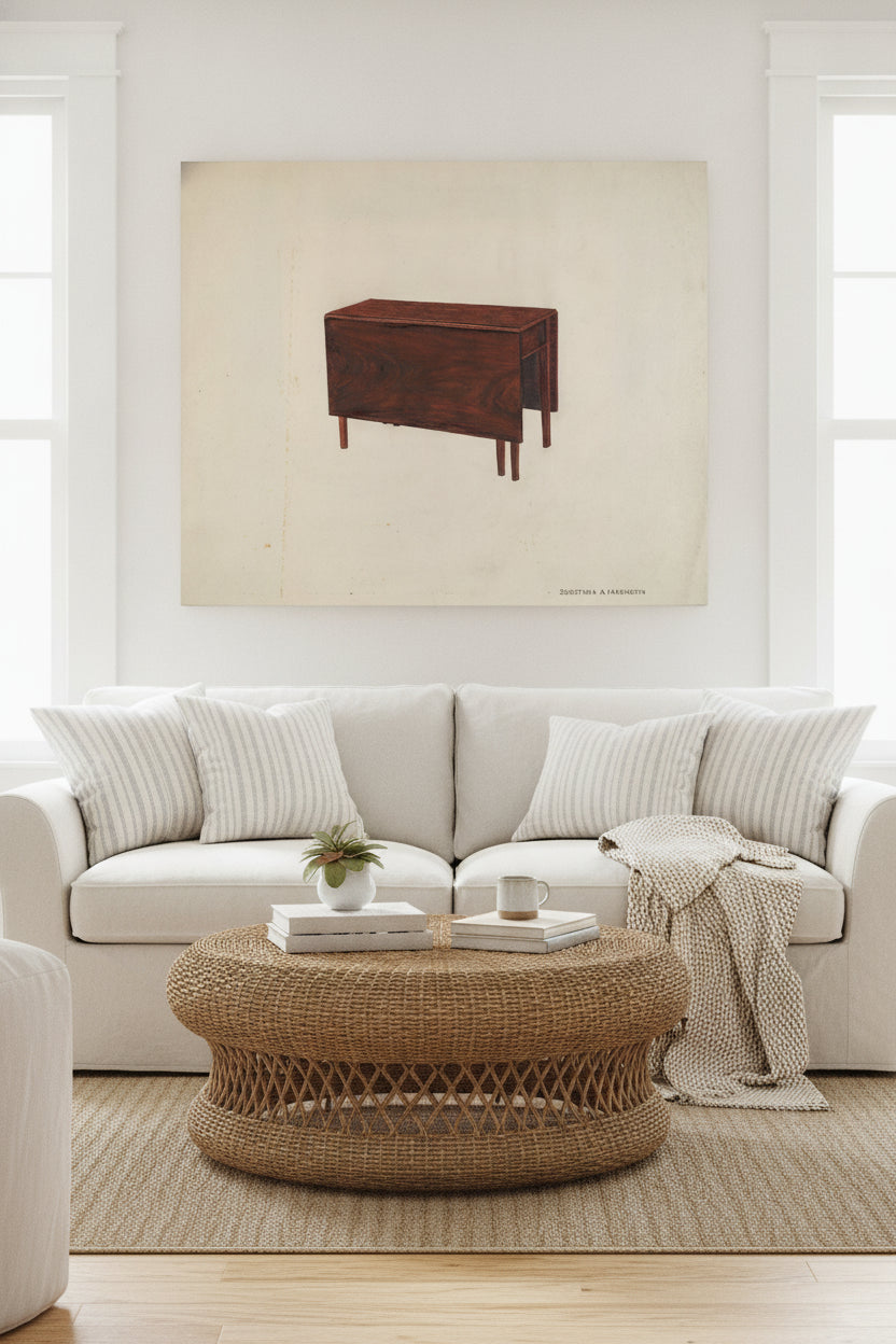 Drop Leaf Table — framed art in a styled interior