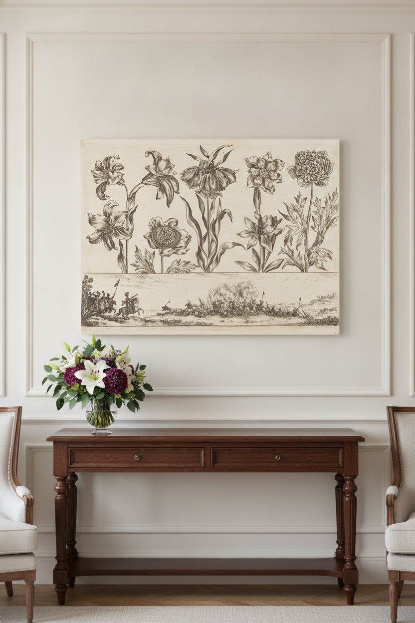 Flower Print no.8 — framed art in a styled interior