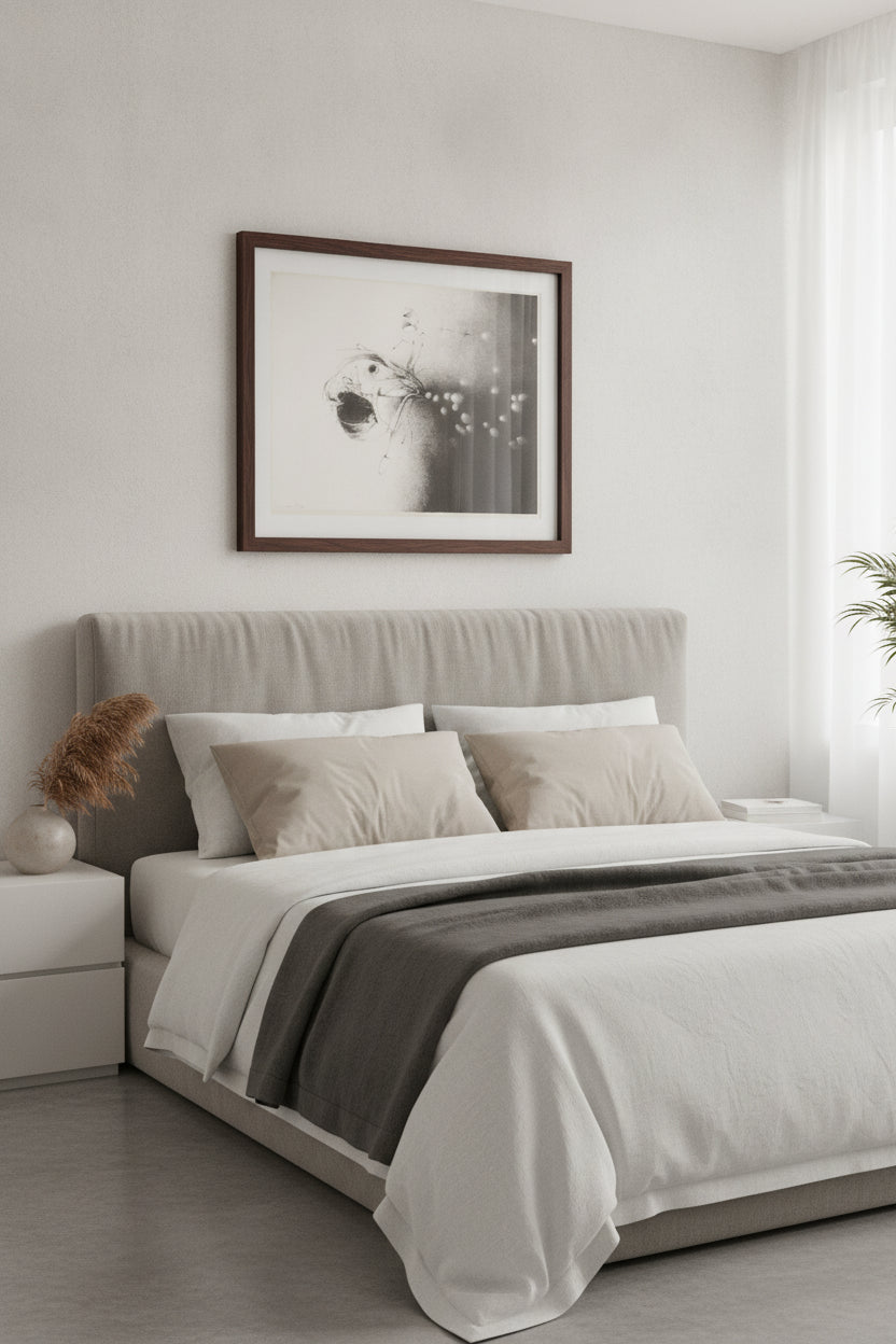 La Gran Maquina Creando Planteas — framed art in a styled interior
