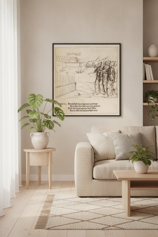 The Blossoming of Aaron's Rod — framed art in a styled interior