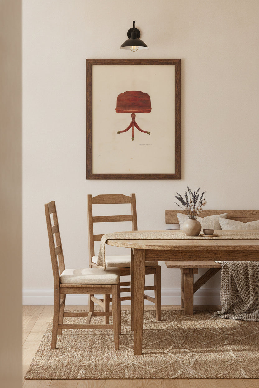 Drop Leaf Table — framed art in a styled interior