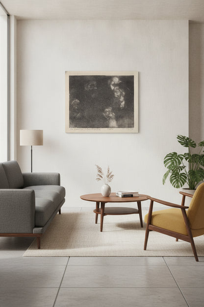 To Lessing J. Rosenwald — framed art in a styled interior