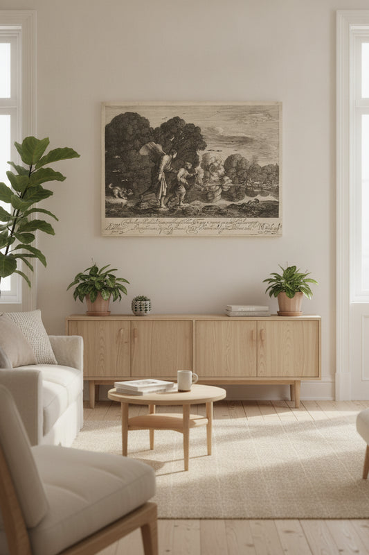 Tobias and the Angel (The Little Tobias) — framed art in a styled interior