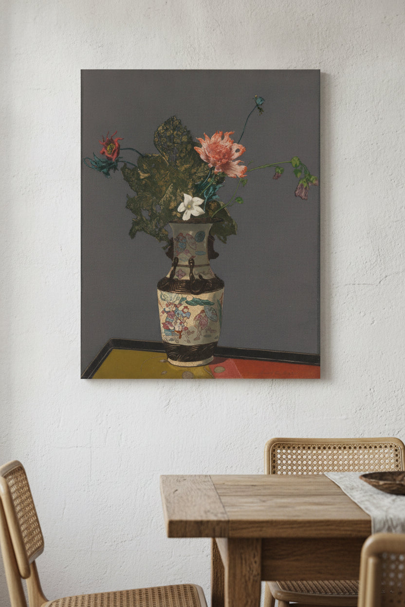 L'Agonie des Fleurs (The Agony of Flowers) — framed art in a styled interior