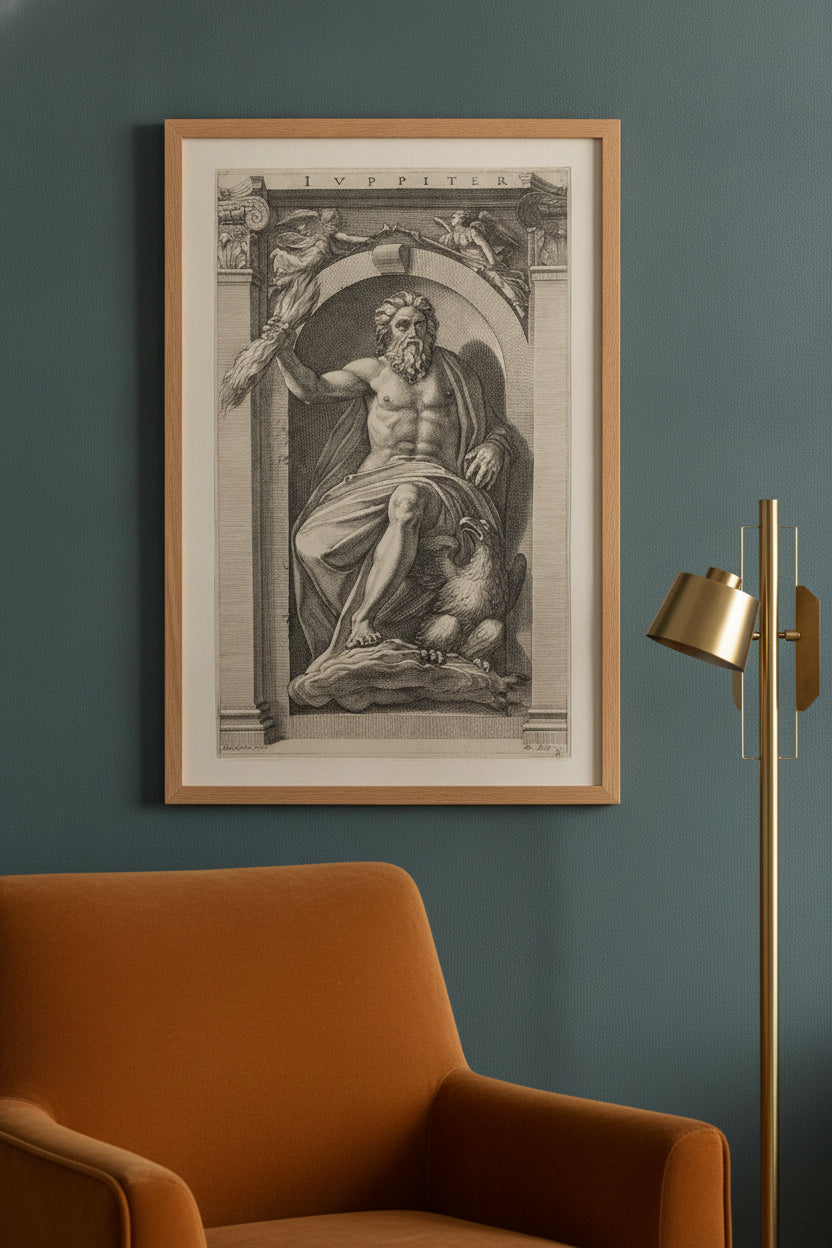 Jupiter — framed art in a styled interior