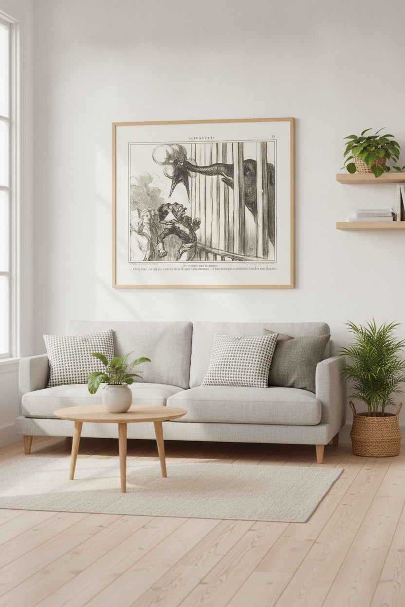 Au Jardin des Plantes — framed art in a styled interior