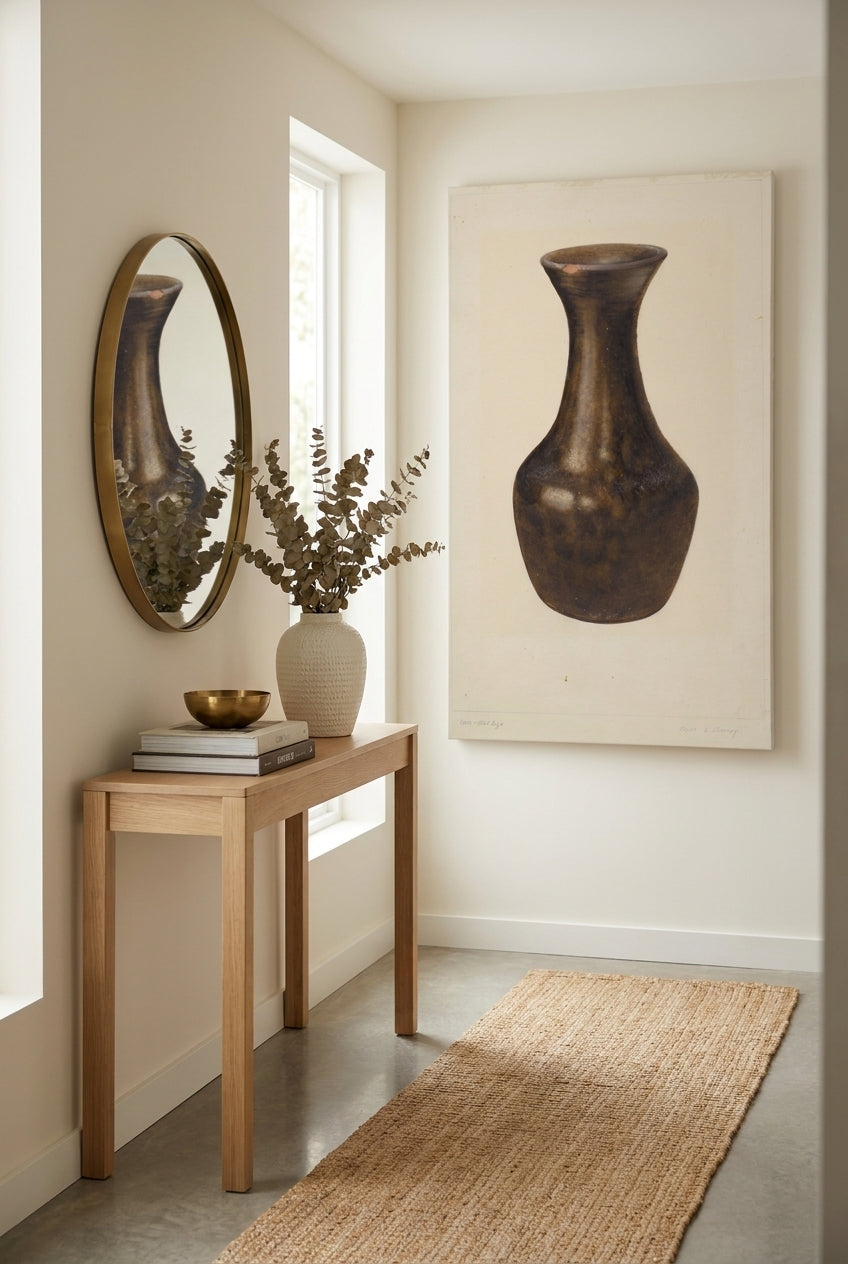 Crockery Flower Vase — framed art in a styled interior