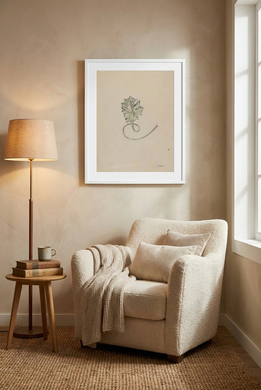 Flower (Lily) — framed art in a styled interior