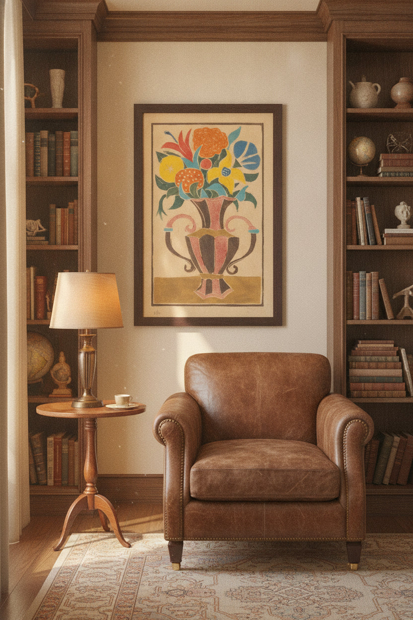 Vase of Flowers — framed art in a styled interior