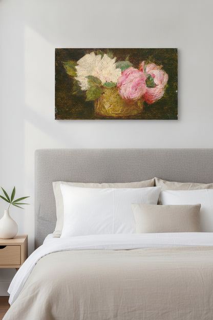 Roses in a Vase — framed art in a styled interior