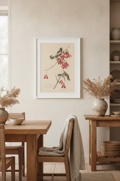 Rice Bunting — framed art in a styled interior
