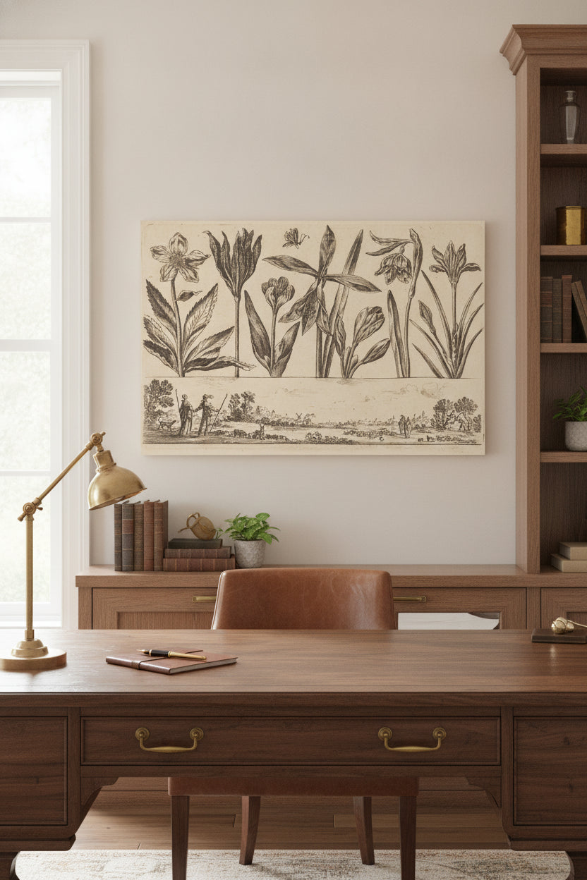 Flower Print no.4 — framed art in a styled interior