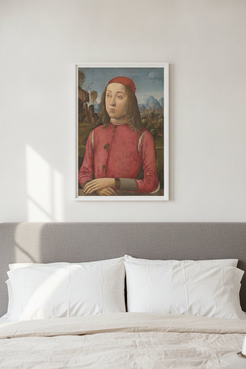 Portrait of a Youth — framed art in a styled interior
