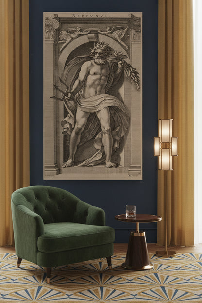 Neptune — framed art in a styled interior