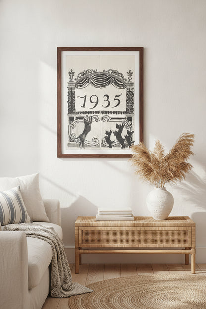 Rosenwald New Year Card — framed art in a styled interior