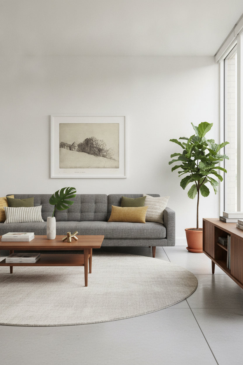 Stand of Trees (Bouquet d'arbres) — framed art in a styled interior
