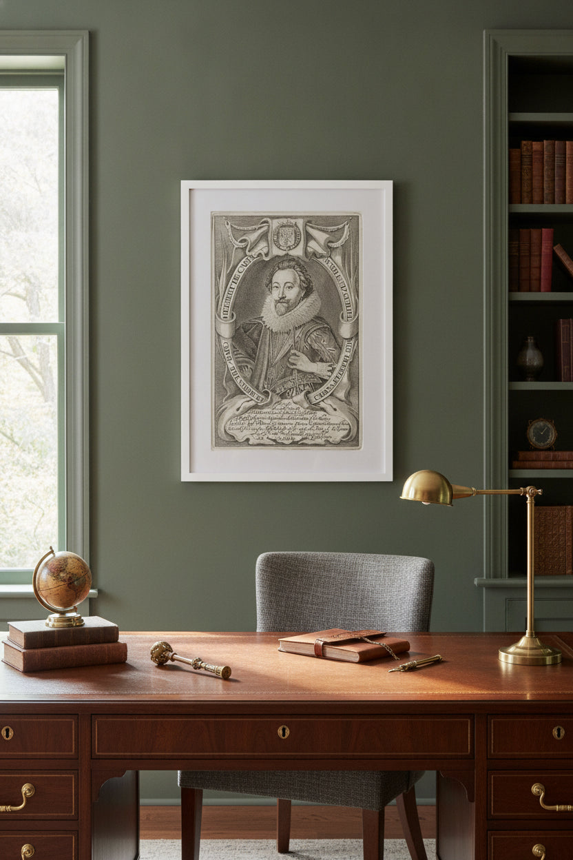 William Herbert, Third Earl of Pembroke — framed art in a styled interior