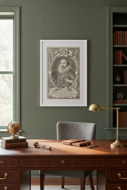 William Herbert, Third Earl of Pembroke — framed art in a styled interior