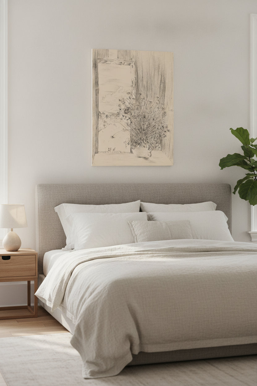 Flowers in Barn from Of Nature, Of Man — framed art in a styled interior