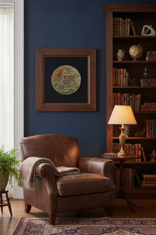 Fernando as Hercules Plucking the Apples of the Hesperides [reverse] — framed art in a styled interior