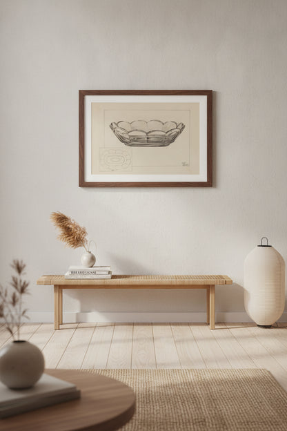 Fruit Dish — framed art in a styled interior