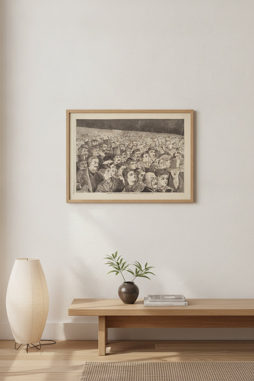 Fire Works on the Night of the Fourth of July — framed art in a styled interior