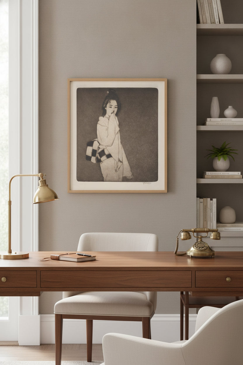 Japanese Girl — framed art in a styled interior