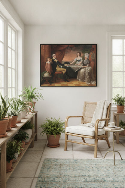 The Washington Family — framed art in a styled interior