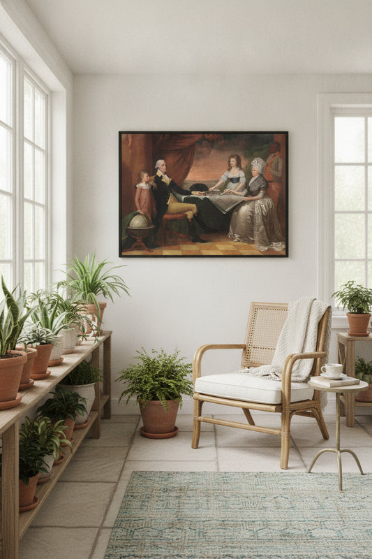 The Washington Family — framed art in a styled interior
