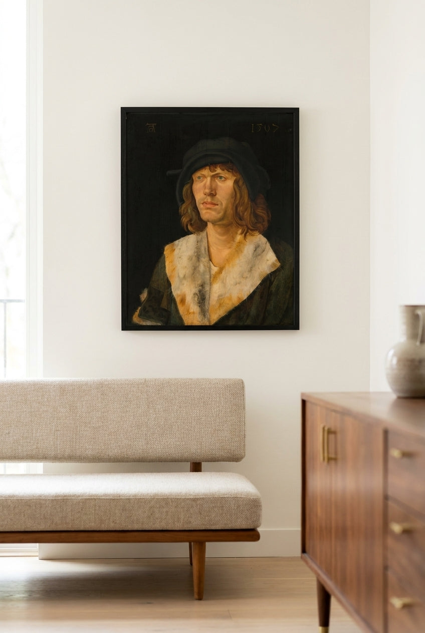 Portrait of a Man — framed art in a styled interior