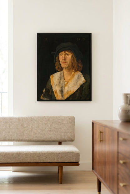 Portrait of a Man — framed art in a styled interior