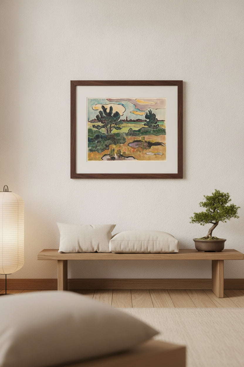 Autumn Landscape — framed art in a styled interior