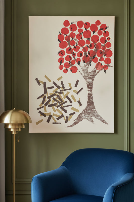 Fruit Tree — framed art in a styled interior