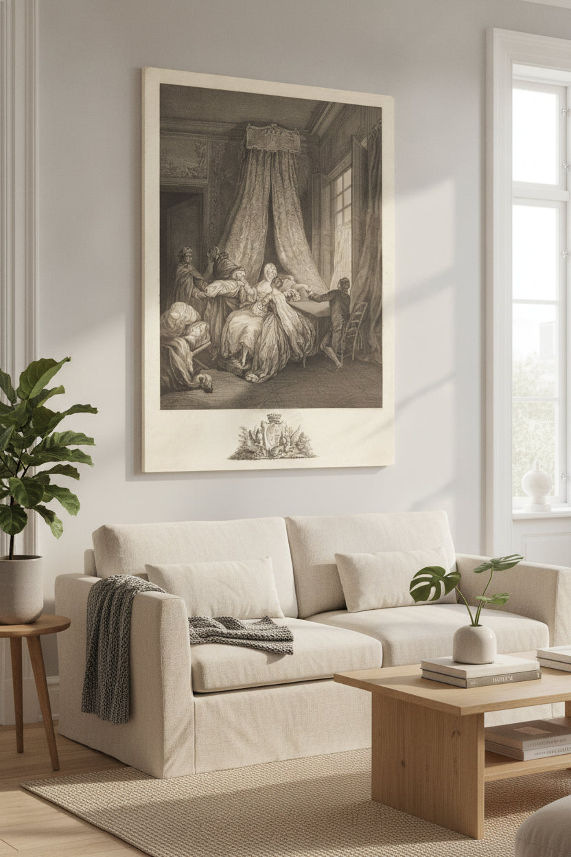 Le fruit de l'amour secret — framed art in a styled interior