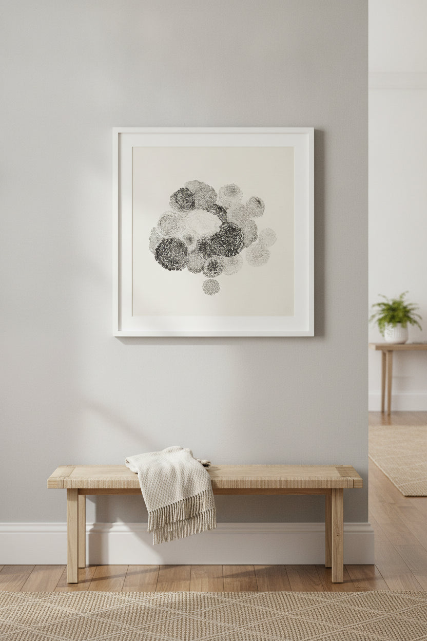 Flowers IV — framed art in a styled interior