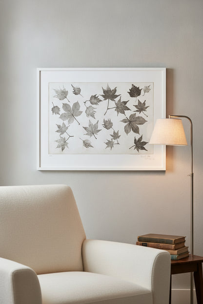 Leaves — framed art in a styled interior