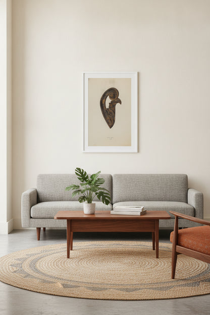 Leaf and Scroll — framed art in a styled interior