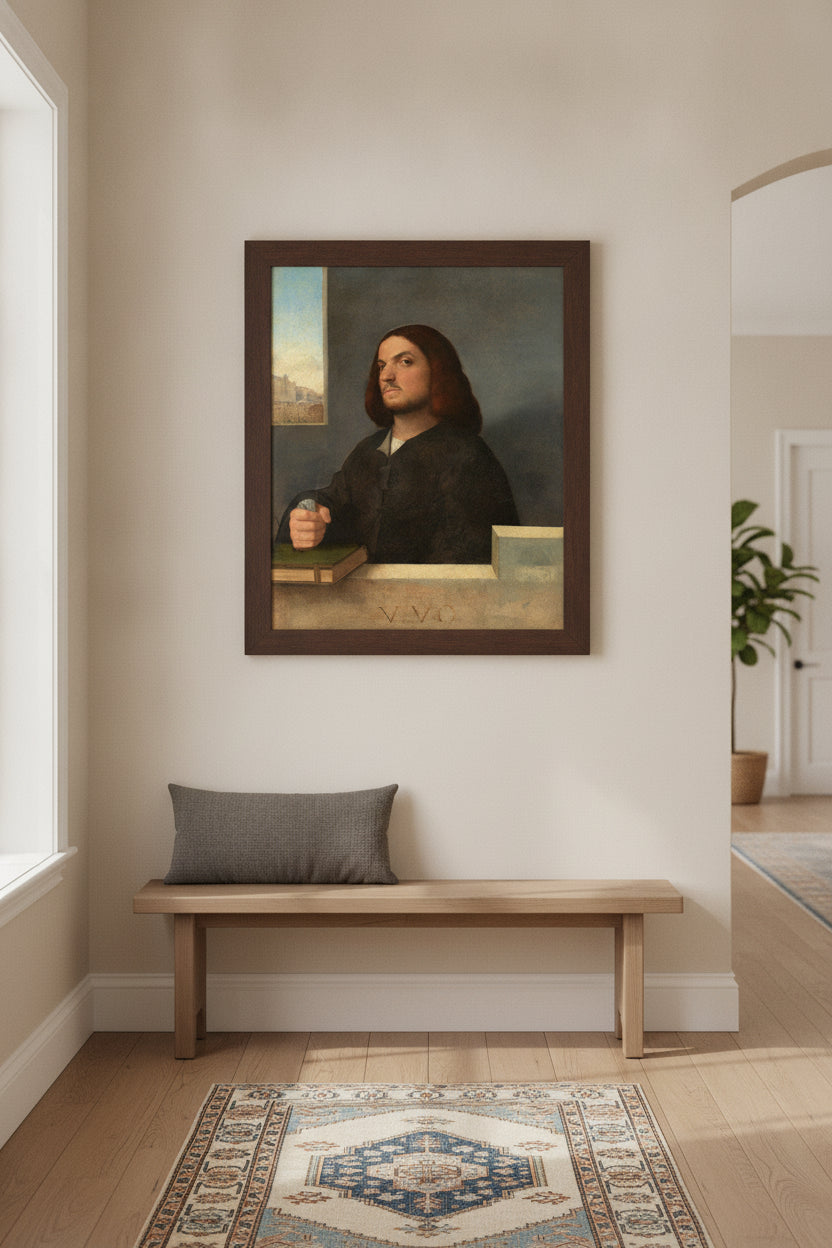 Portrait of a Venetian Gentleman — framed art in a styled interior