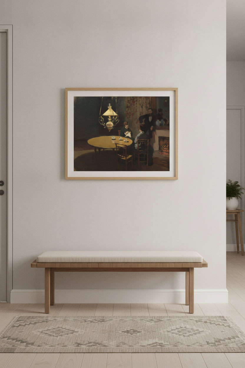 Interior, after Dinner — framed art in a styled interior