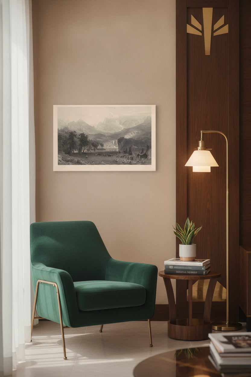 The Rocky Mountains — framed art in a styled interior