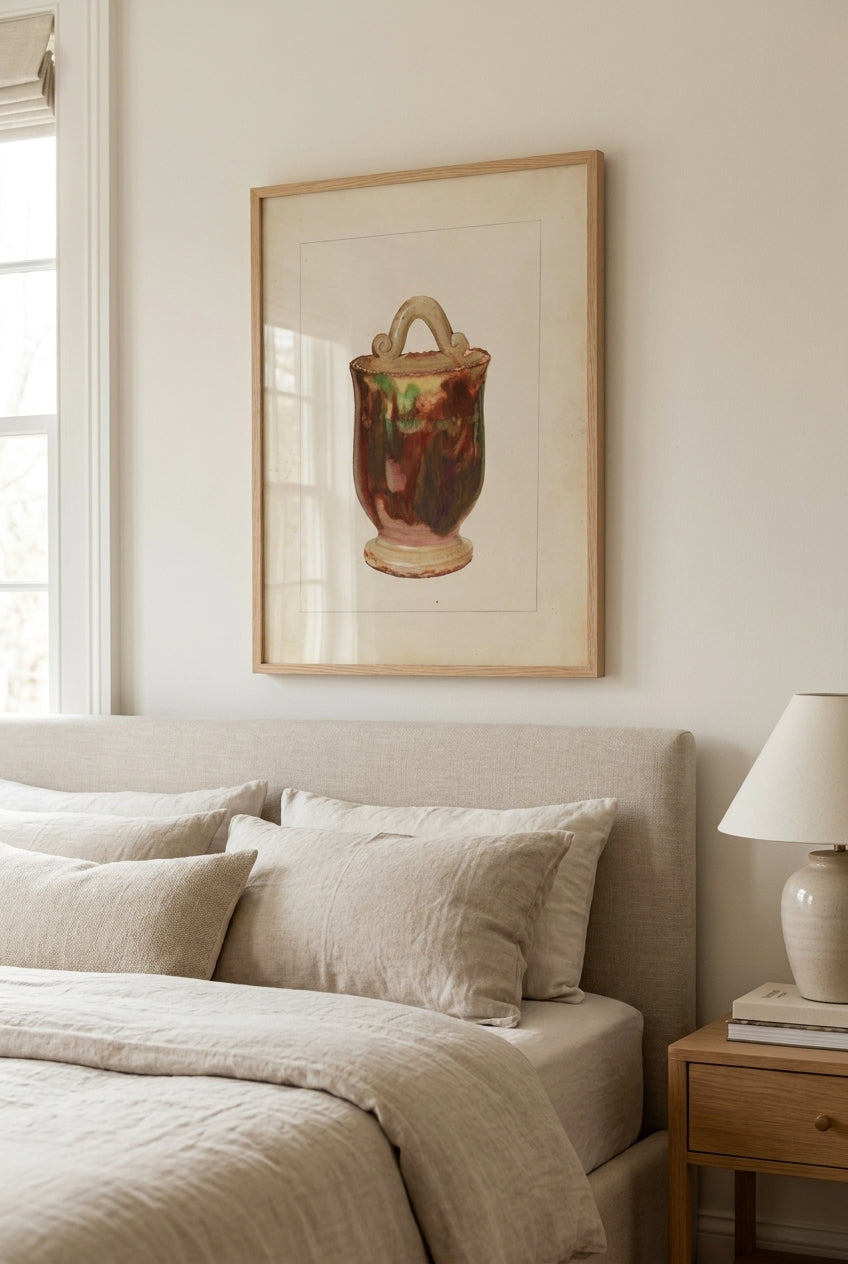 Wall Pocket for Flowers — framed art in a styled interior
