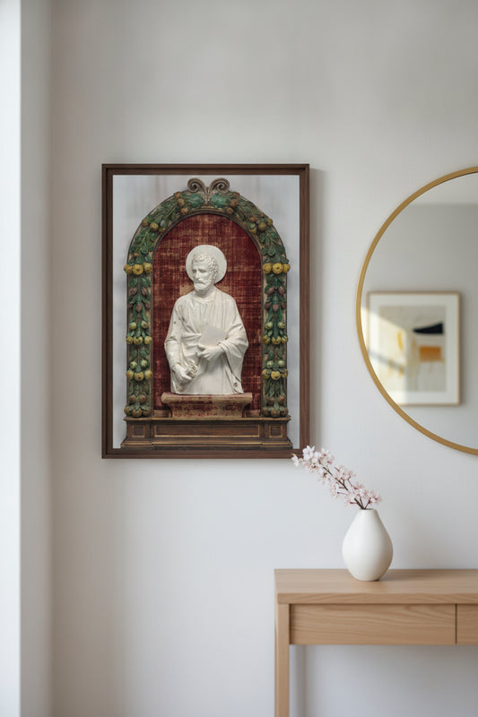 Saint Peter — framed art in a styled interior
