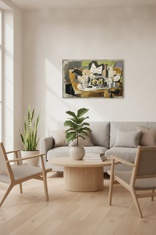 Still Life: The Table — framed art in a styled interior
