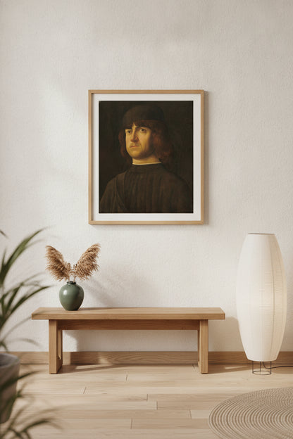Portrait of a Man — framed art in a styled interior