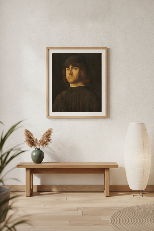 Portrait of a Man — framed art in a styled interior