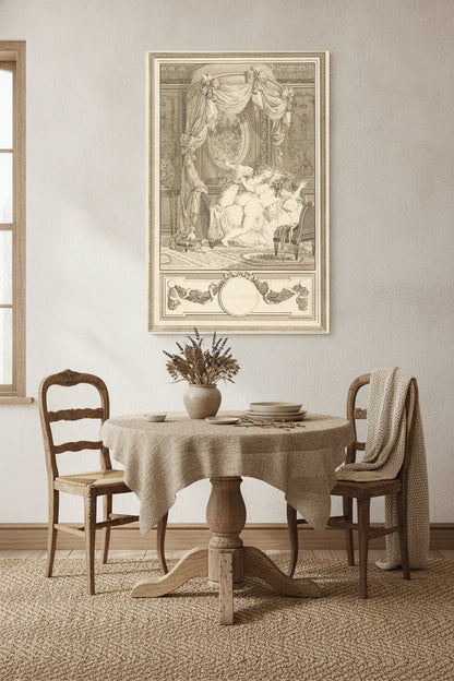 La raclee avec des roses (The Thrashing with Roses) — framed art in a styled interior