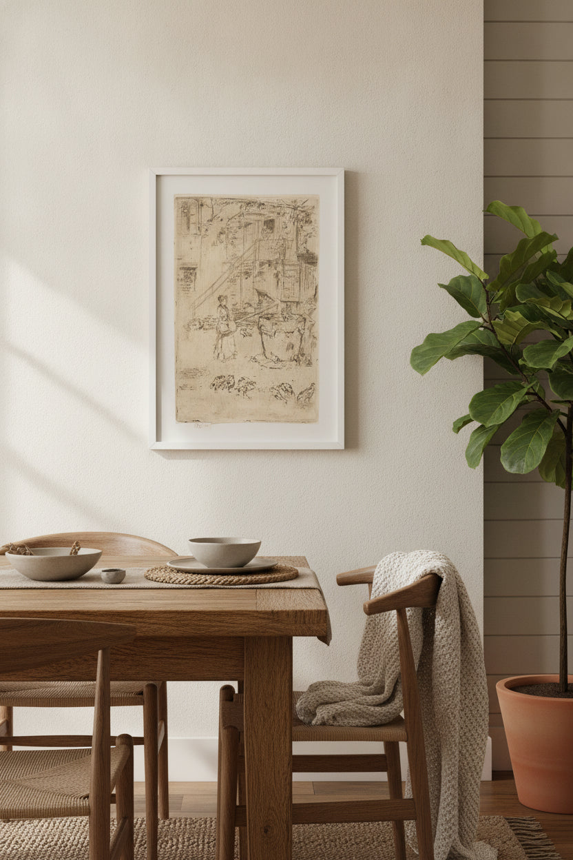 Turkeys — framed art in a styled interior