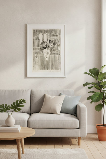 Small Vase of Flowers (Petite vase de fleurs) — framed art in a styled interior