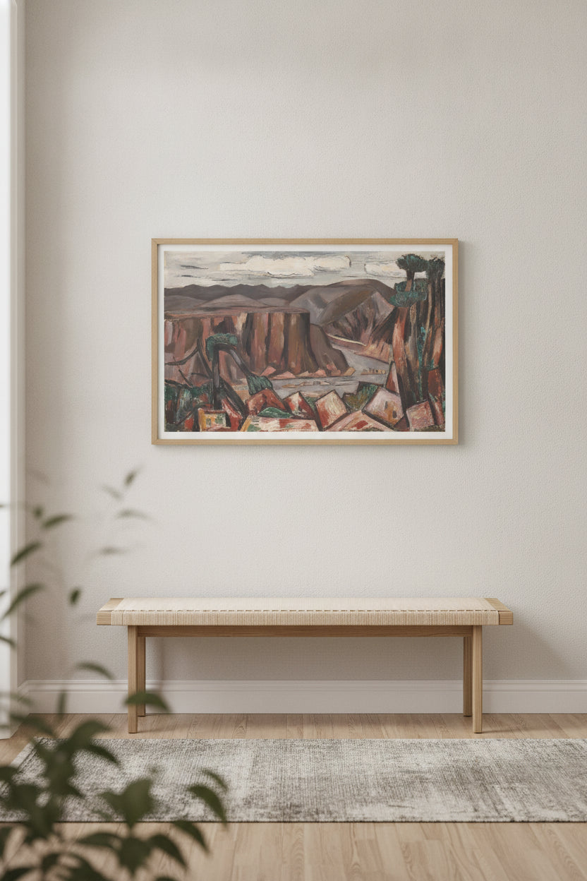 Landscape No. 5 — framed art in a styled interior