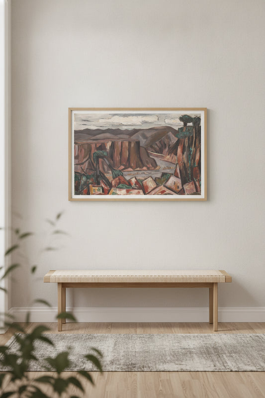 Landscape No. 5 — framed art in a styled interior